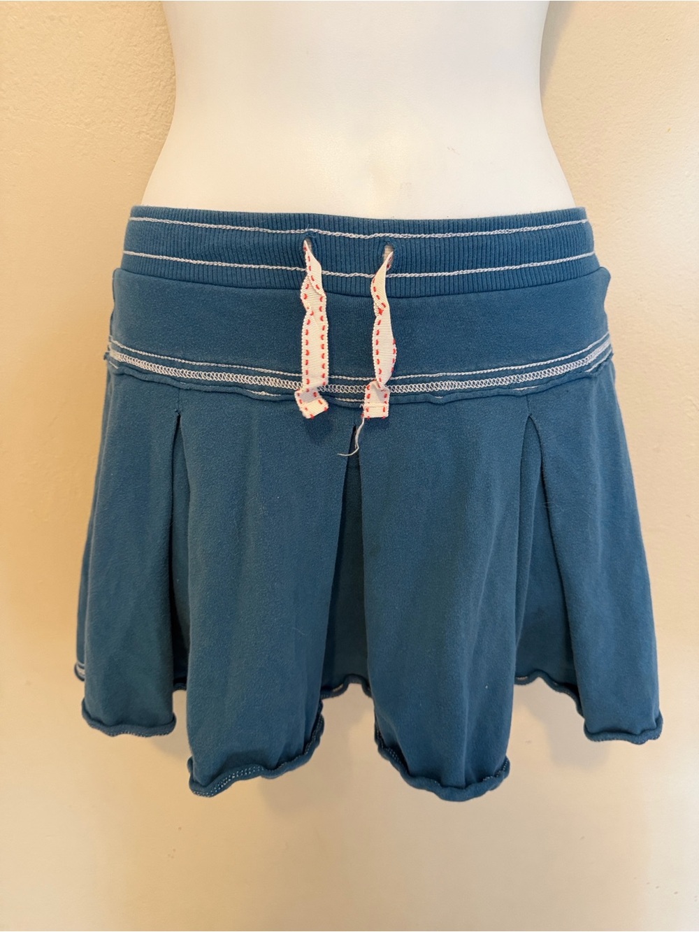 Mini Boden Teal Drawstring Pleated Mini Skirt